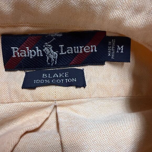 Polo Ralph Lauren Blake Shirt Mens Medium Orange Button Down Short Sleeve - Picture 2 of 5